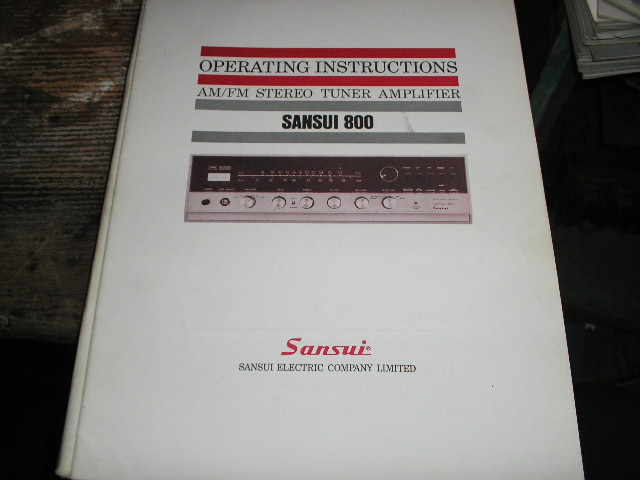 800 AM FM Tuner Amplifier Operating Instruction Manual